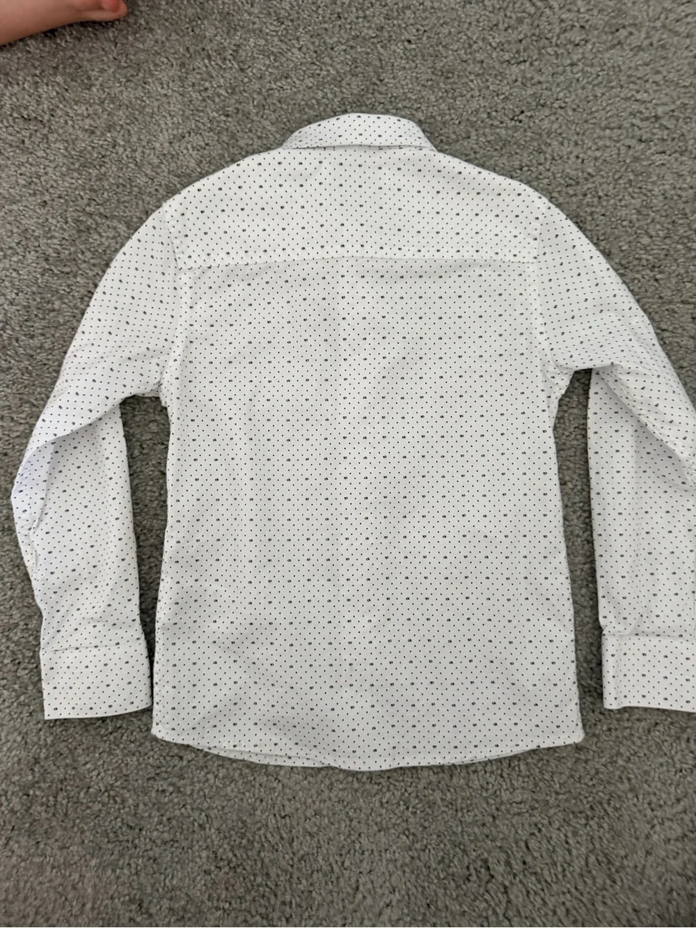 Calvin Klein White Shirt with Tiny Black Dot Print - Kids